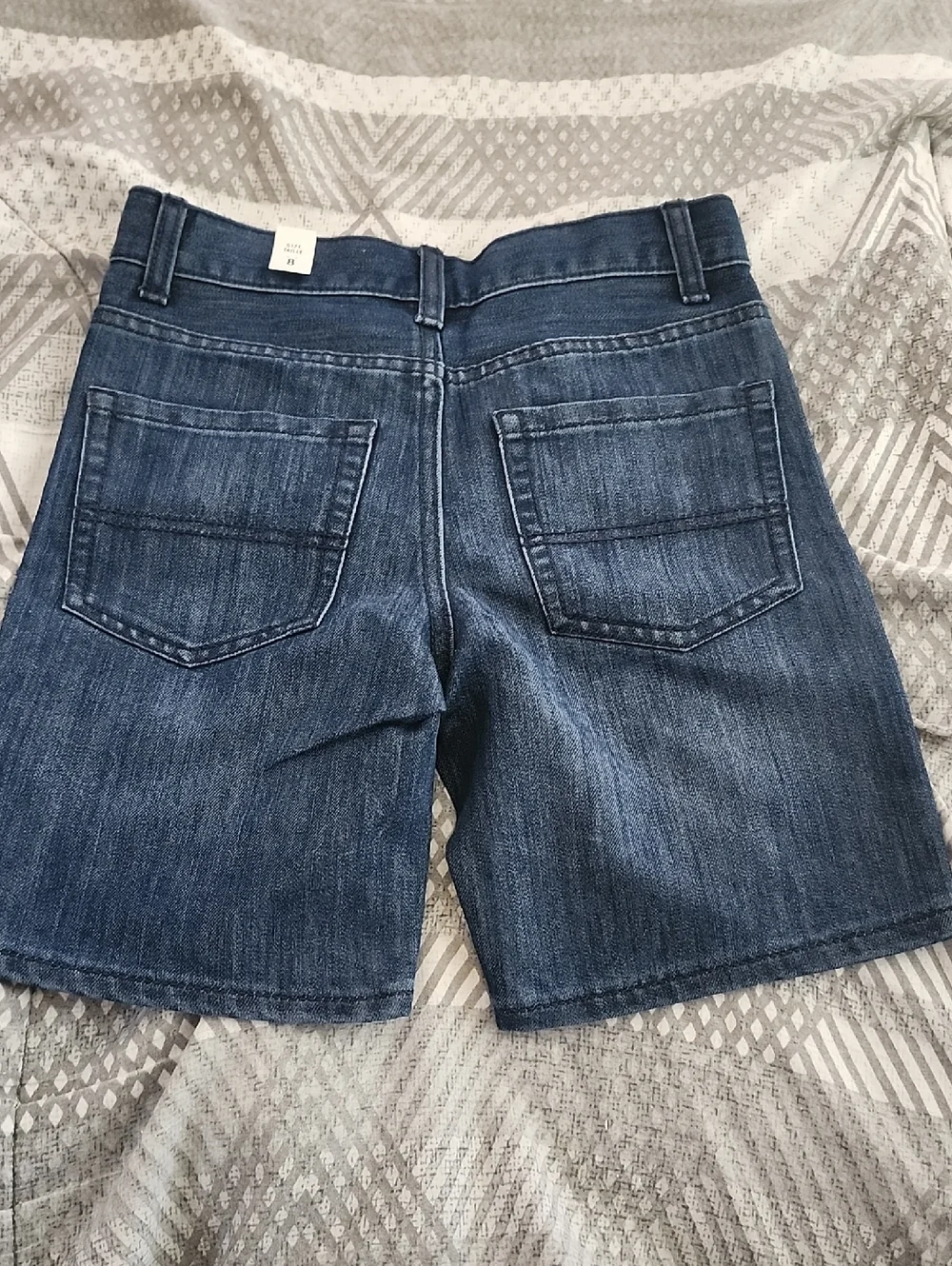 NWT! The Children's Place Boys Dark Blue Washed Denim Bermuda Shorts, Size: 8